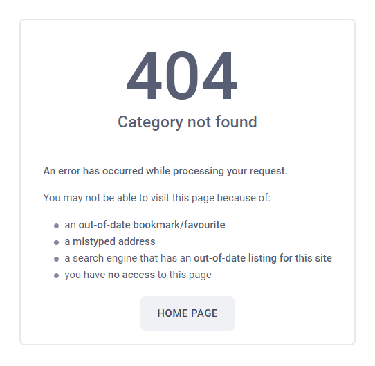 Error page